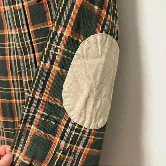 L.L. Bean plaid 100% heavy cotton elbow patches button down  shirt - Picture 3 of 4
